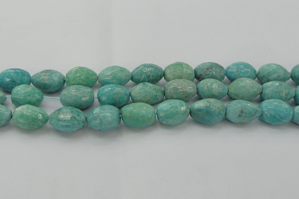 CAM342 15.5 inches 13*18mm faceted nuggets natural peru amazonite beads