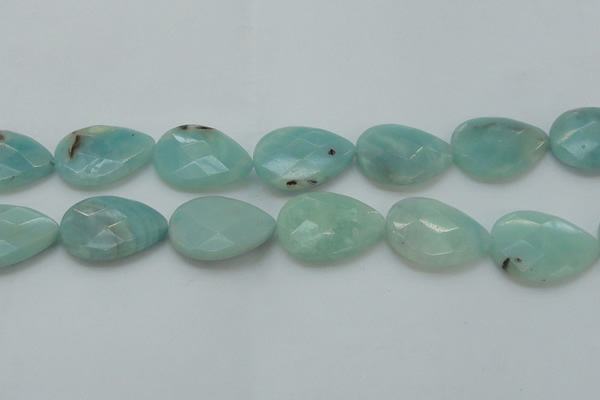 CAM365 15.5 inches 22*30mm faceted flat teardrop amazonite beads