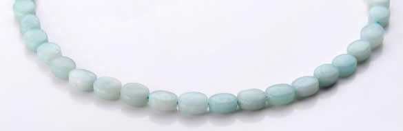 CAM37 5*7mm natural amazonite flat oval gemstone beads Wholesale