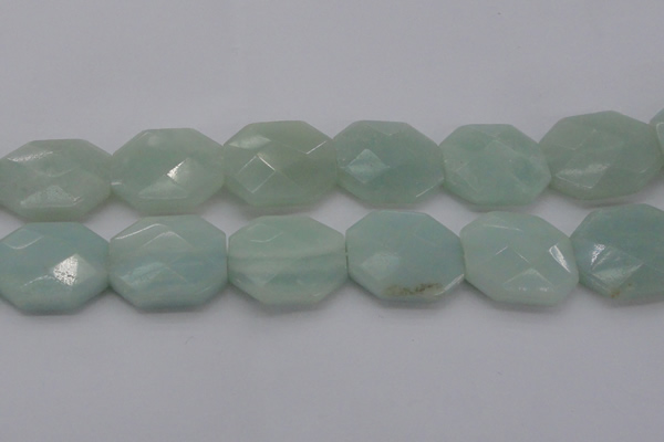 CAM370 15.5 inches 25*30mm faceted octagonal amazonite beads