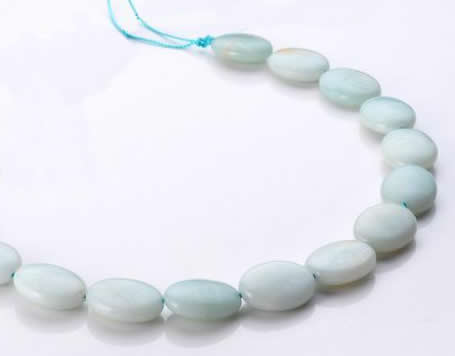 CAM42 15*20mm flat oval natural amazonite beads Wholesale