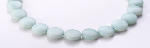 CAM61 coin natural amazonite 18mm gemstone beads Wholesale