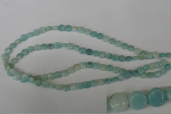 CAM618 15.5 inches 8mm flat round Chinese amazonite gemstone beads