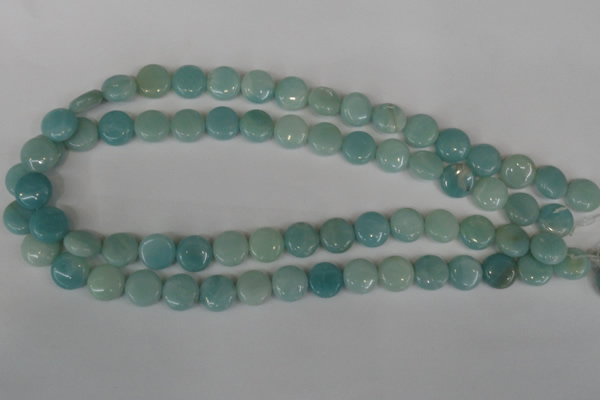 CAM619 15.5 inches 12mm flat round Chinese amazonite gemstone beads