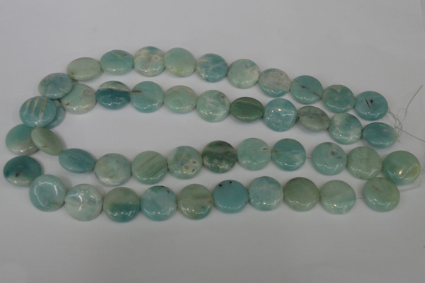 CAM620 15.5 inches 18mm flat round Chinese amazonite gemstone beads