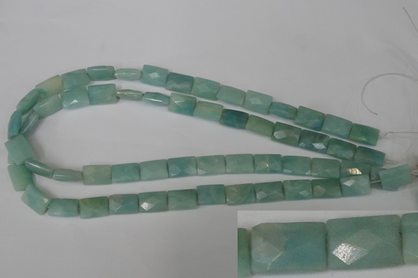 CAM633 15.5 inches 10*14mm faceted rectangle Chinese amazonite beads
