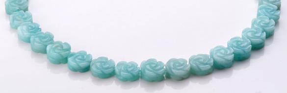 CAM78 5*12mm natural amazonite carved flower beads Wholesale