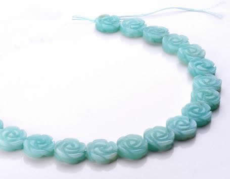 CAM80 5*16mm carved flower natural amazonite beads Wholesale