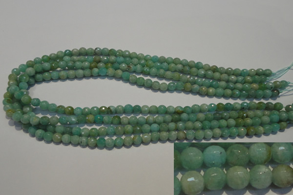 CAM811 15.5 inches 6mm faceted round Brazilian amazonite beads