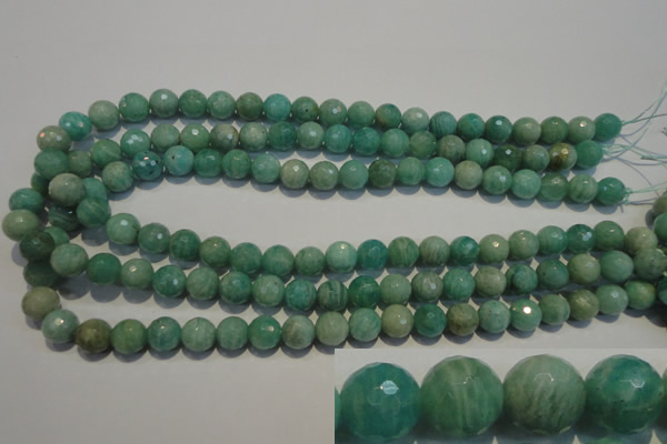 CAM814 15.5 inches 10mm faceted round Brazilian amazonite beads