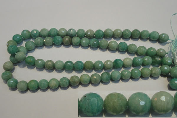 CAM815 15.5 inches 12mm faceted round Brazilian amazonite beads