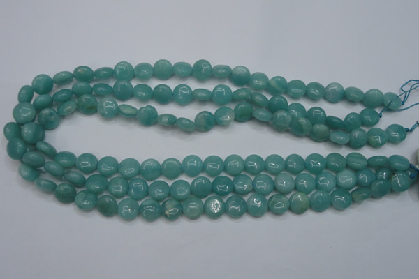 CAM914 15.5 inches 10mm flat round amazonite gemstone beads wholesale