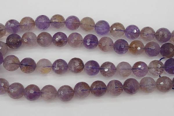 CAN155 15.5 inches 14mm faceted round natural ametrine beads