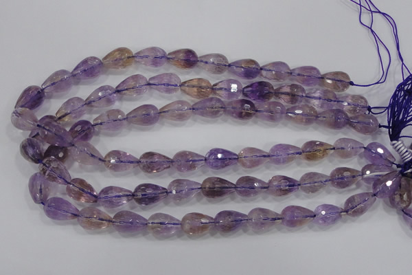 CAN24 15.5 inches 12*16mm faceted teardrop natural ametrine beads