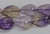 CAN54 15.5 inches 15*20mm twisted oval natural ametrine beads