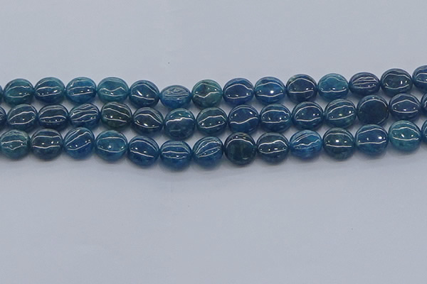 CAP381 15.5 inches 10mm flat round apatite gemstone beads