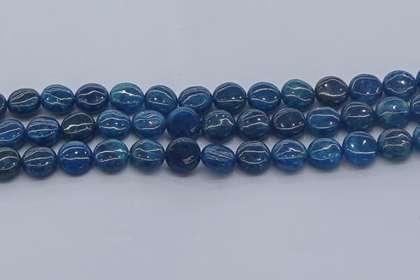 CAP382 15.5 inches 12mm flat round apatite gemstone beads