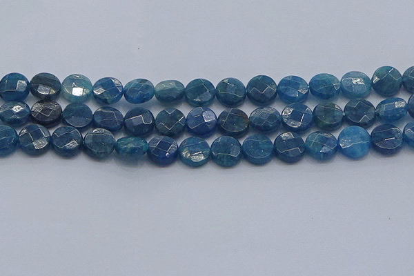 CAP388 15.5 inches 10mm faceted coin apatite gemstone beads