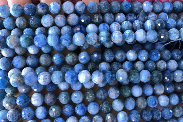 CAP594 15.5 inches 8mm faceted round apatite gemstone beads