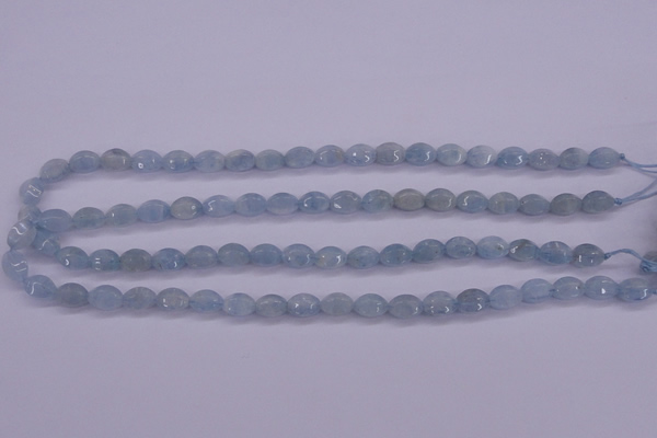 CAQ132 15.5 inches 7*10mm faceted rice natural aquamarine beads