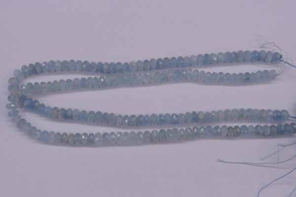 CAQ139 15.5 inches 5*8mm faceted rondelle natural aquamarine beads