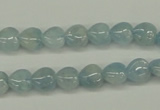CAQ154 15.5 inches 8*8mm heart natural aquamarine beads
