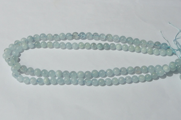 CAQ201 15.5 inches 8mm round natural aquamarine beads wholesale