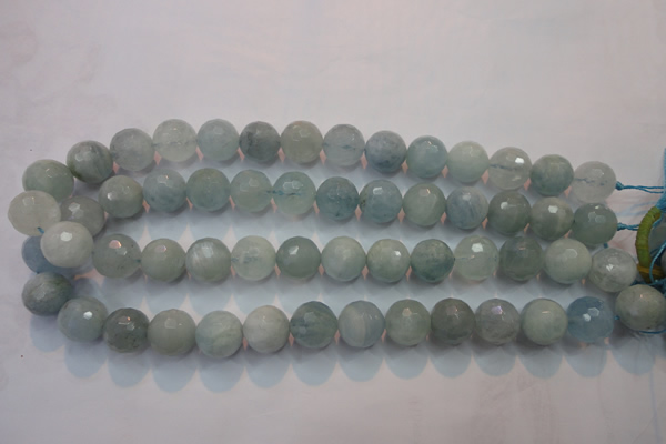 CAQ226 15 inches 14mm faceted round aquamarine beads wholesale