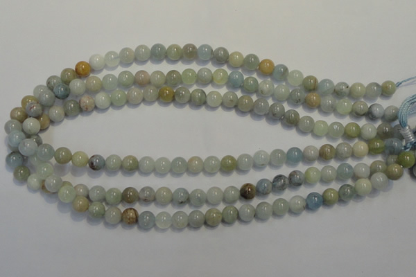 CAQ252 15.5 inches 8mm round aquamarine beads wholesale