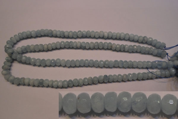 CAQ306 15.5 inches 5*8mm faceted rondelle natural aquamarine beads