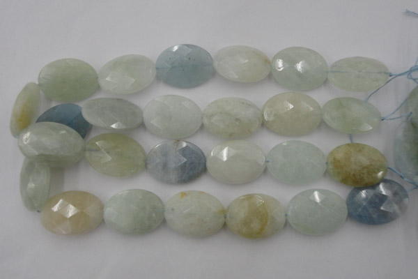 CAQ388 15.5 inches 22*30mm faceted oval natural aquamarine beads