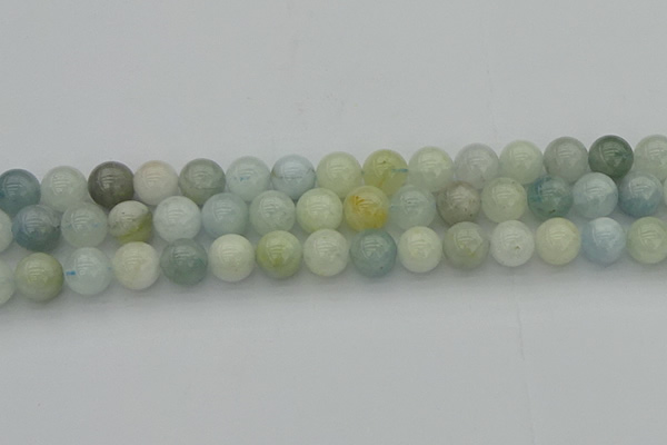 CAQ433 15.5 inches 10mm round natural aquamarine beads wholesale