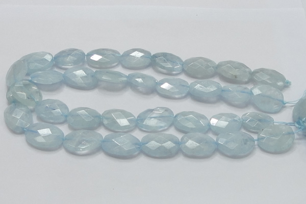 CAQ53 15.5 inches 20*25mm faceted oval natural aquamarine beads