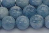 CAQ531 15.5 inches 12mm round AA+ grade natural aquamarine beads