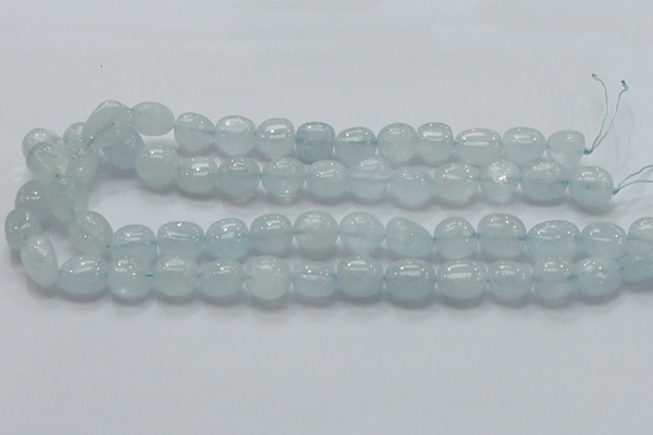 CAQ54 15.5 inches 10*15mm nugget natural aquamarine gemstone beads