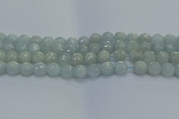 CAQ563 15.5 inches 12mm faceted round natural aquamarine beads