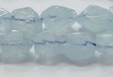 CAQ58 15.5 inches 14*16mm faceted nugget natural aquamarine beads