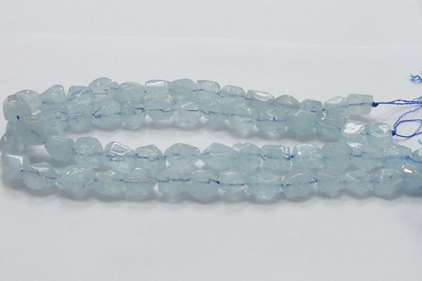 CAQ58 15.5 inches 14*16mm faceted nugget natural aquamarine beads