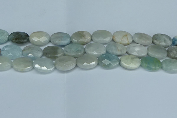 CAQ582 15.5 inches 13*18mm faceted oval aquamarine beads