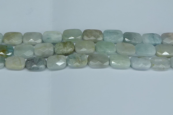 CAQ586 15.5 inches 13*18mm faceted rectangle aquamarine beads