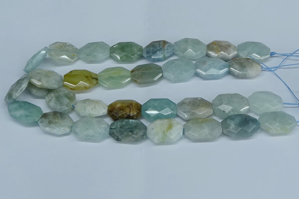 CAQ591 15.5 inches 18*25mm faceted freeform aquamarine beads