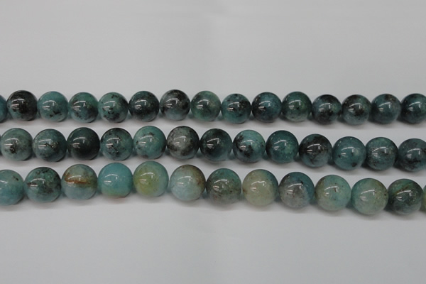 CAQ605 15.5 inches 14mm round aquamarine gemstone beads