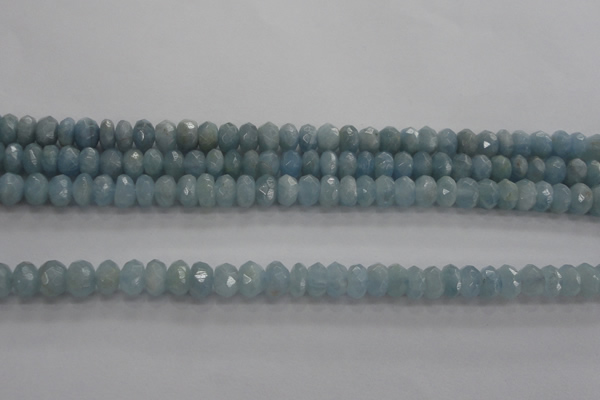 CAQ70 15.5 inches 5*7mm faceted rondelle AB grade aquamarine beads