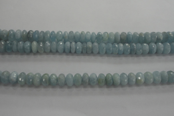 CAQ71 15.5 inches 5*9mm faceted rondelle AB grade aquamarine beads