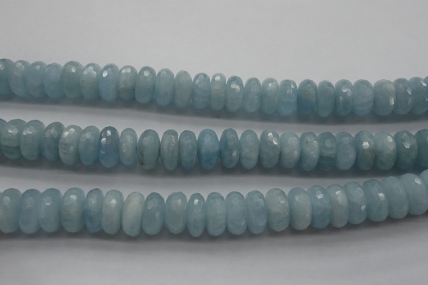 CAQ77 15.5 inches 6*11mm faceted rondelle A grade aquamarine beads