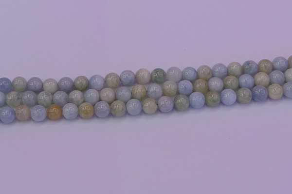 CAQ782 15.5 inches 8mm round natural aquamarine beads