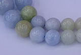 CAQ789 15.5 inches 5mm - 15mm round natural aquamarine beads