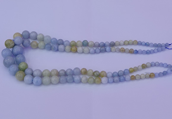 CAQ789 15.5 inches 5mm - 15mm round natural aquamarine beads