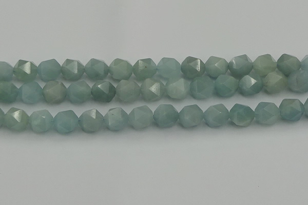 CAQ799 15.5 inches 12mm faceted nuggets aquamarine gemstone beads