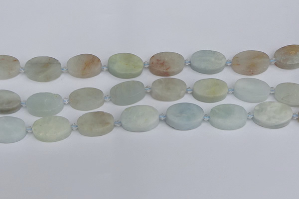 CAQ803 15.5 inches 15*20mm oval aquamarine gemstone beads